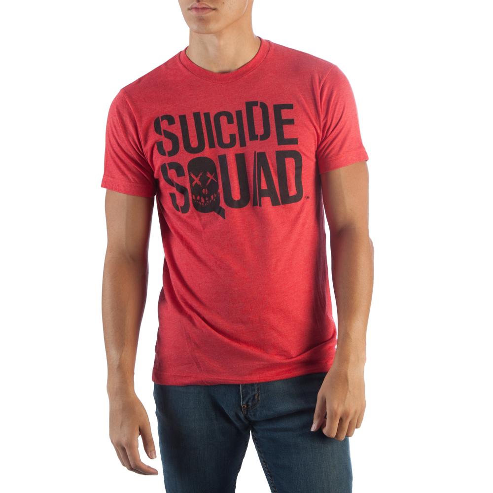 Suicide Squad Logo Red Heather T-Shirt - GamersTwist