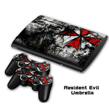 Resident Evil Umbrella Vinyl Decal Skin Sticker for PS3 Super Slim and 2 controllers - GamersTwist